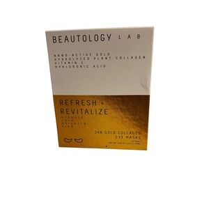NEW BEAUTOLOGY LAB 24K Gold Collagen Eye Masks 10 Pairs REFRESH + REVITALIZE